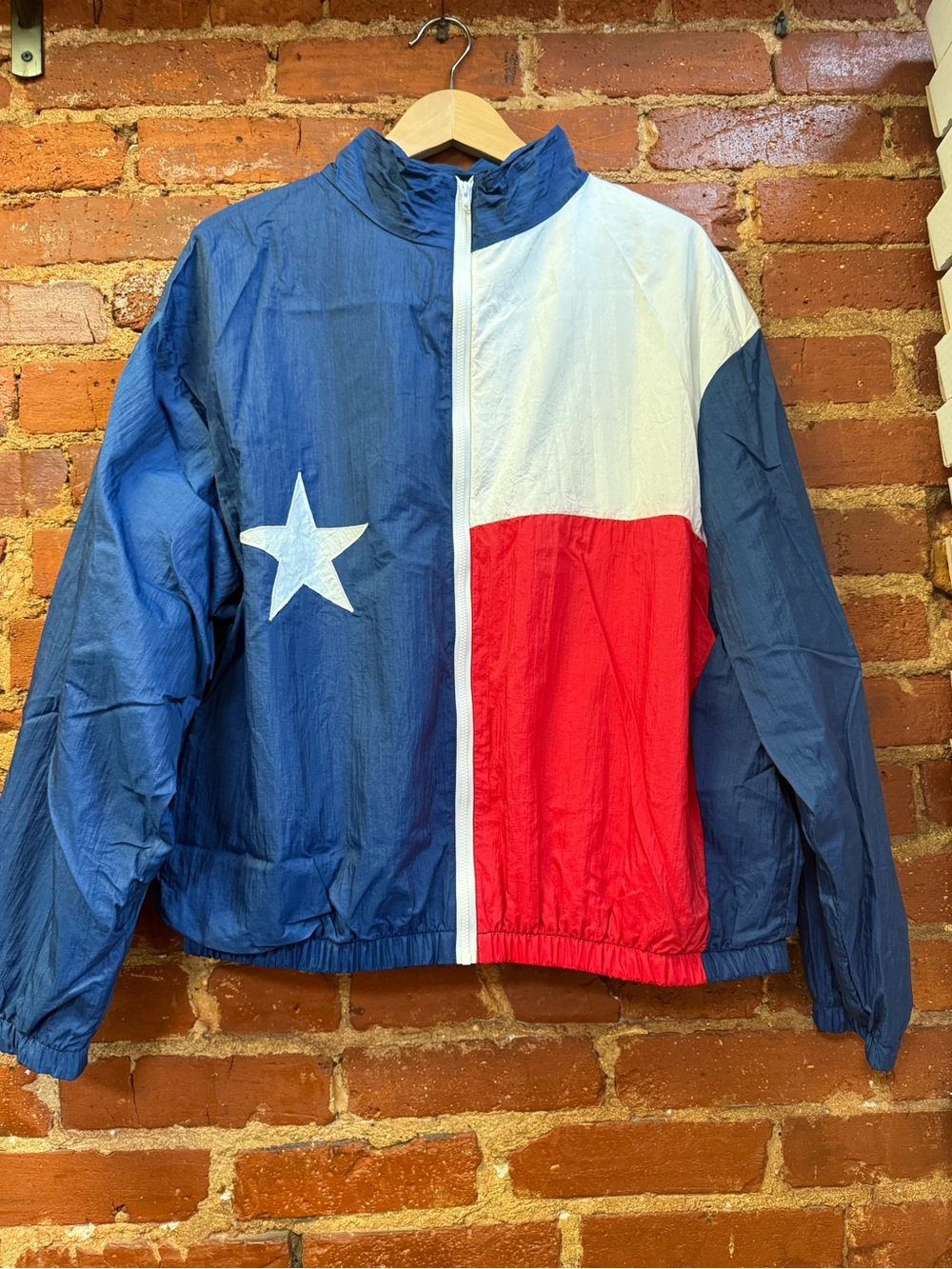 Men's Colorblock Windbreaker Jacket - Blue, White & Red